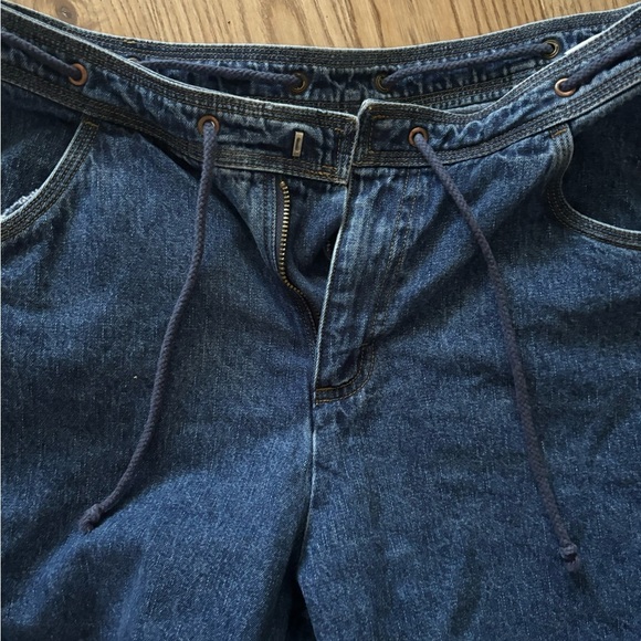Vintage Riders by Lee Blue Denim Drawstring Shorts - Picture 2 of 5